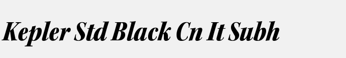 Kepler Std Black Condensed Italic Subhead