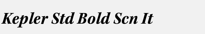Kepler Std Bold Semicondensed Italic
