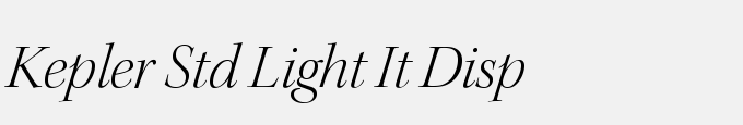 Kepler Std Light Italic Display