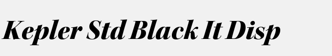 Kepler Std Black Italic Display