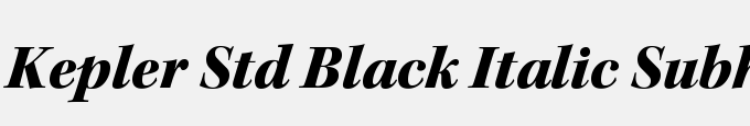 Kepler Std Black Italic Subhead
