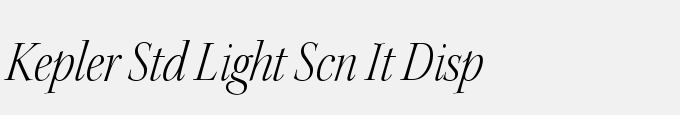 Kepler Std Light Semicondensed Italic Display