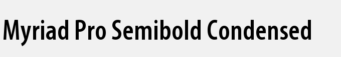 Myriad Pro Semibold Condensed