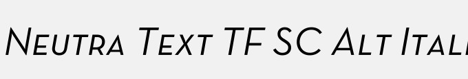 Neutra Text TF SC Alt Italic