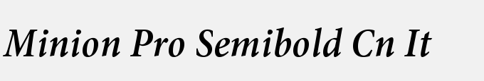 Minion Pro Semibold Cond Italic