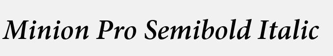 Minion Pro Semibold Italic