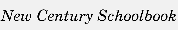New Century Schoolbook LT Std Italic