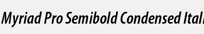 Myriad Pro Semibold Condensed Italic