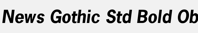 News Gothic Std Bold Oblique