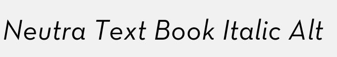 Neutra Text Alt Italic