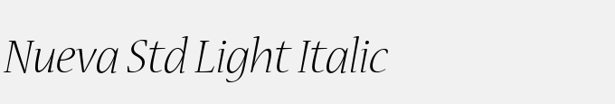 Nueva Std Light Italic