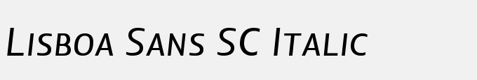 Lisboa Sans SC Italic