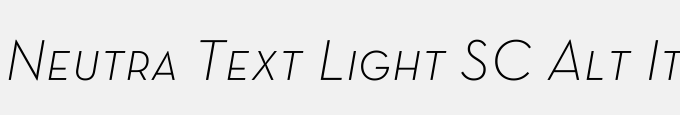Neutra Text Light SC Alt Italic