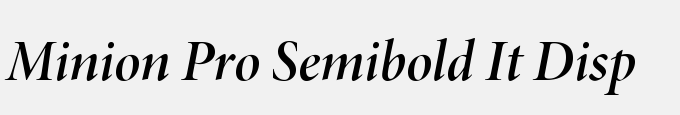 Minion Pro Semibold Italic Display