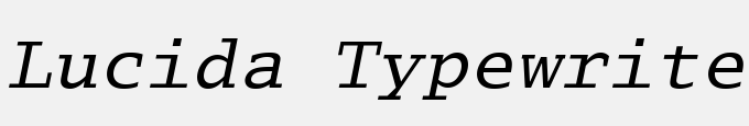 Lucida Typewriter Std Oblique