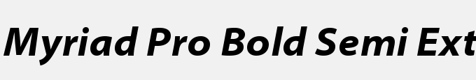Myriad Pro Bold Semi Extended Italic