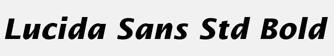 Lucida Sans Std Bold Italic