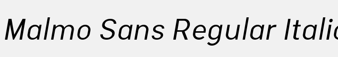 Malmo Sans Regular Italic
