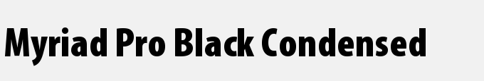 Myriad Pro Black Condensed