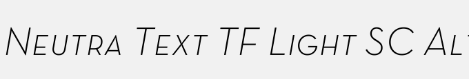 Neutra Text TF Light SC Alt Italic