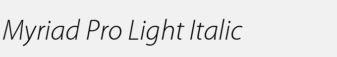 Myriad Pro Light Italic