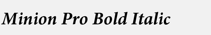 Minion Pro Bold Italic