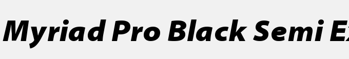Myriad Pro Black Semi Extended Italic