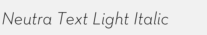 Neutra Text Light Italic