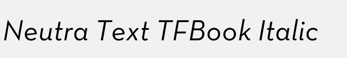 Neutra Text TF Italic