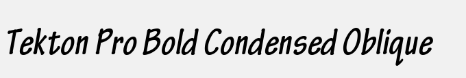 Tekton Pro Bold Condensed Oblique