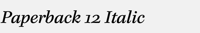 Paperback 12 Italic