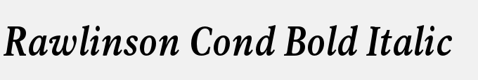 Rawlinson Cond Bold Italic