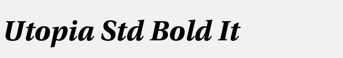 Utopia Std Bold Italic