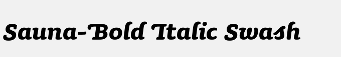 Sauna-Bold Italic Swash
