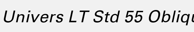 Univers LT Std 55 Oblique