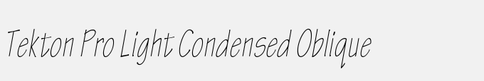 Tekton Pro Light Condensed Oblique