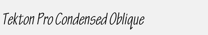 Tekton Pro Condensed Oblique