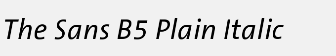 The Sans B5 Plain Italic