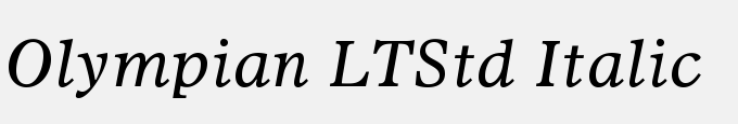 Olympian LT Std Italic
