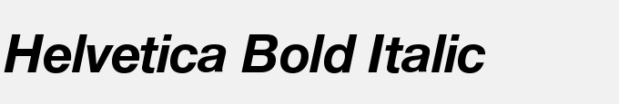 Helvetica Bold Italic