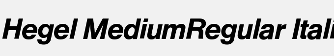 Hegel Medium-Regular Italic