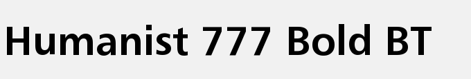 Humanist 777 Bold BT