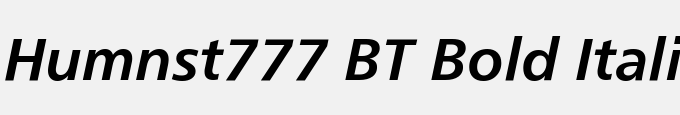 Humnst777 BT Bold Italic