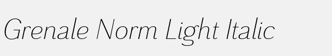 Grenale Norm Light Italic
