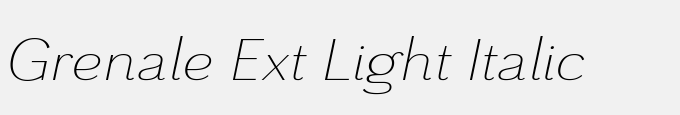 Grenale Ext Light Italic