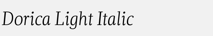 Dorica Light Italic