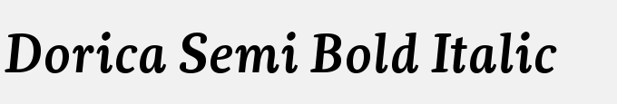 Dorica Semi Bold Italic