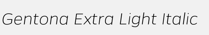 Gentona Extra Light Italic