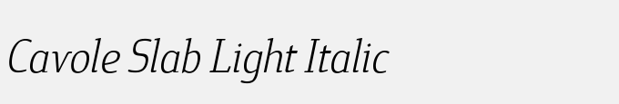 Cavole Slab Light Italic