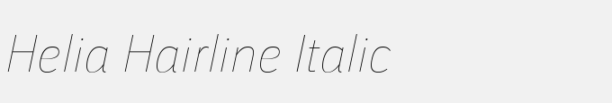 Helia Hairline Italic